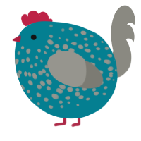 A sea and ash chicken with a speckle pattern