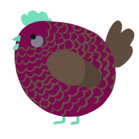 A wine and bark chicken with a lace pattern