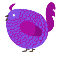 A blurple and plum chicken with a lace pattern