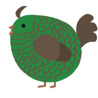 A viridian and bark chicken with a lace pattern