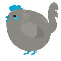 A ash chicken with a neck-speckle pattern