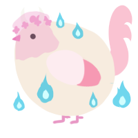 A cream and rose chicken