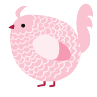 A rose chicken with a lace pattern