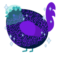 A tumblr and violet chicken with a double-lace pattern