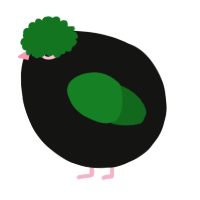 A black and leaf chicken