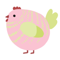 A rose and lemon chicken with a bar pattern