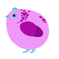 A lavender and plum chicken with a neck-speckle pattern