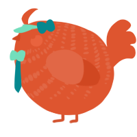 A vermilion chicken with a bar pattern