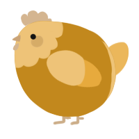 A ochre and honey chicken with a head pattern