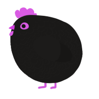 A sable chicken with a double-lace pattern