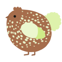 A brown and apple chicken with a speckle pattern