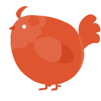 A vermilion chicken with a head pattern