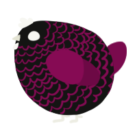 A black and wine chicken with a lace pattern