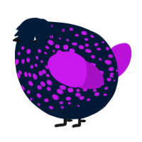 A tumblr and amethyst chicken with a speckle pattern