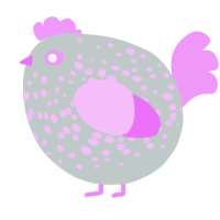 A silver and lavender chicken with a speckle pattern