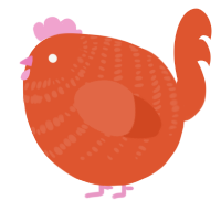 A vermilion chicken with a bar pattern
