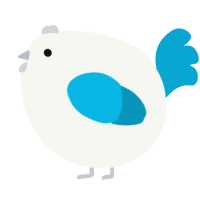 A white and cerulean chicken