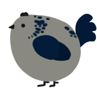 A ash and tumblr chicken with a neck-speckle pattern