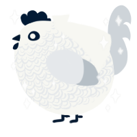 A white and mist chicken with a double-lace pattern