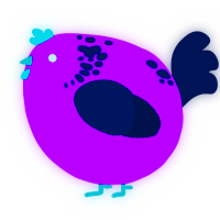 A amethyst and tumblr chicken with a neck-speckle pattern
