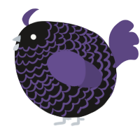A sable and overcast chicken with a lace pattern