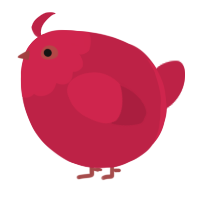 A crimson chicken with a head pattern