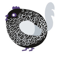 A sable and mist chicken with a double-lace pattern