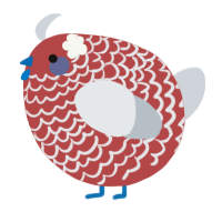 A red and mist chicken with a lace pattern