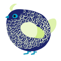 A navy and apple chicken with a double-lace pattern