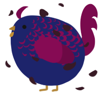 A navy and wine chicken with a half-lace pattern