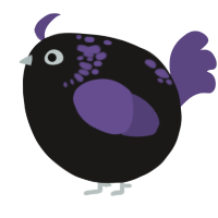 A sable and overcast chicken with a neck-speckle pattern