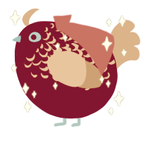A maroon and brown chicken with a half-lace pattern