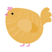 A honey chicken with a bar pattern