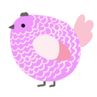A lavender and rose chicken with a lace pattern