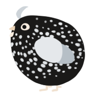 A sable and mist chicken with a speckle pattern