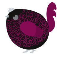 A black and wine chicken with a double-lace pattern