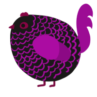 A sable and plum chicken with a lace pattern