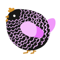 A sable and lavender chicken with a lace pattern