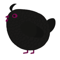 A sable and black chicken with a lace pattern