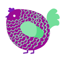 A plum and spring chicken with a lace pattern