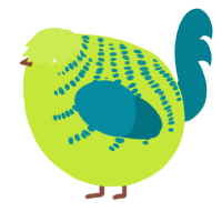 A lime and sea chicken with a half-bar pattern