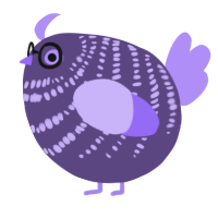 A overcast and lilac chicken with a bar pattern