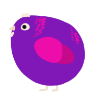 A violet and fuchsia chicken with a neck-band pattern