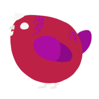 A crimson and plum chicken with a neck-band pattern