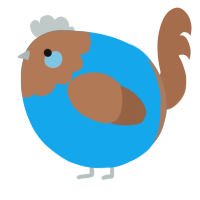 A sky and brown chicken with a head pattern