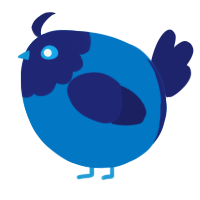A sapphire and navy chicken with a head pattern