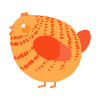 A ultramarine and cerulean chicken with a bar pattern
