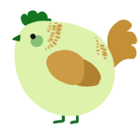 A apple and gold chicken with a neck-band pattern