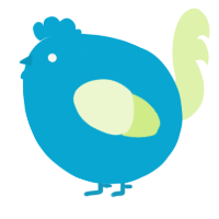A cerulean and apple chicken