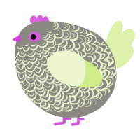 A ash and apple chicken with a double-lace pattern